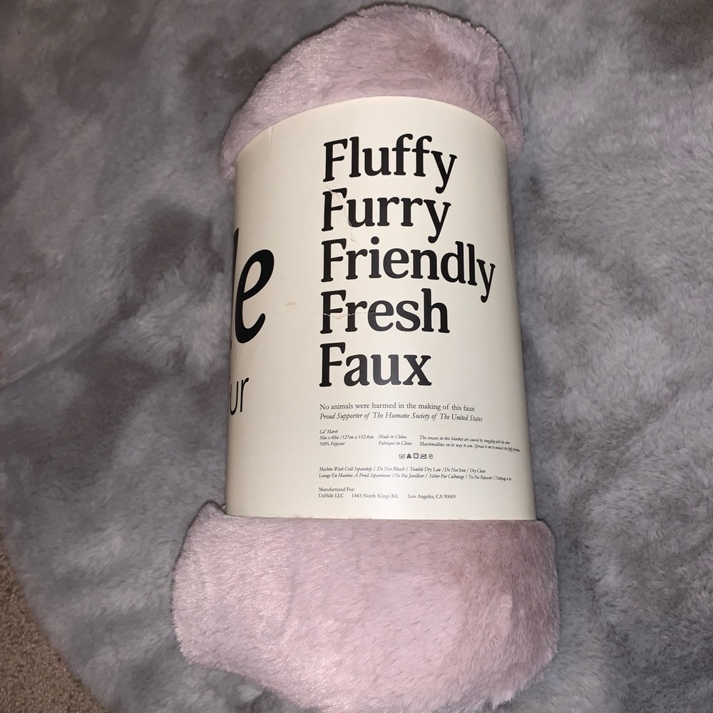 UnHide Rose Lil’ Marsh Faux Fur Luxury Blanket 50” x 60”